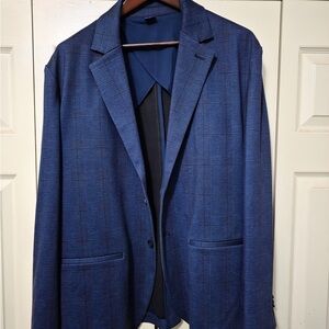 Mizzen+Main Blue Window Pane Plaid Sportcoat